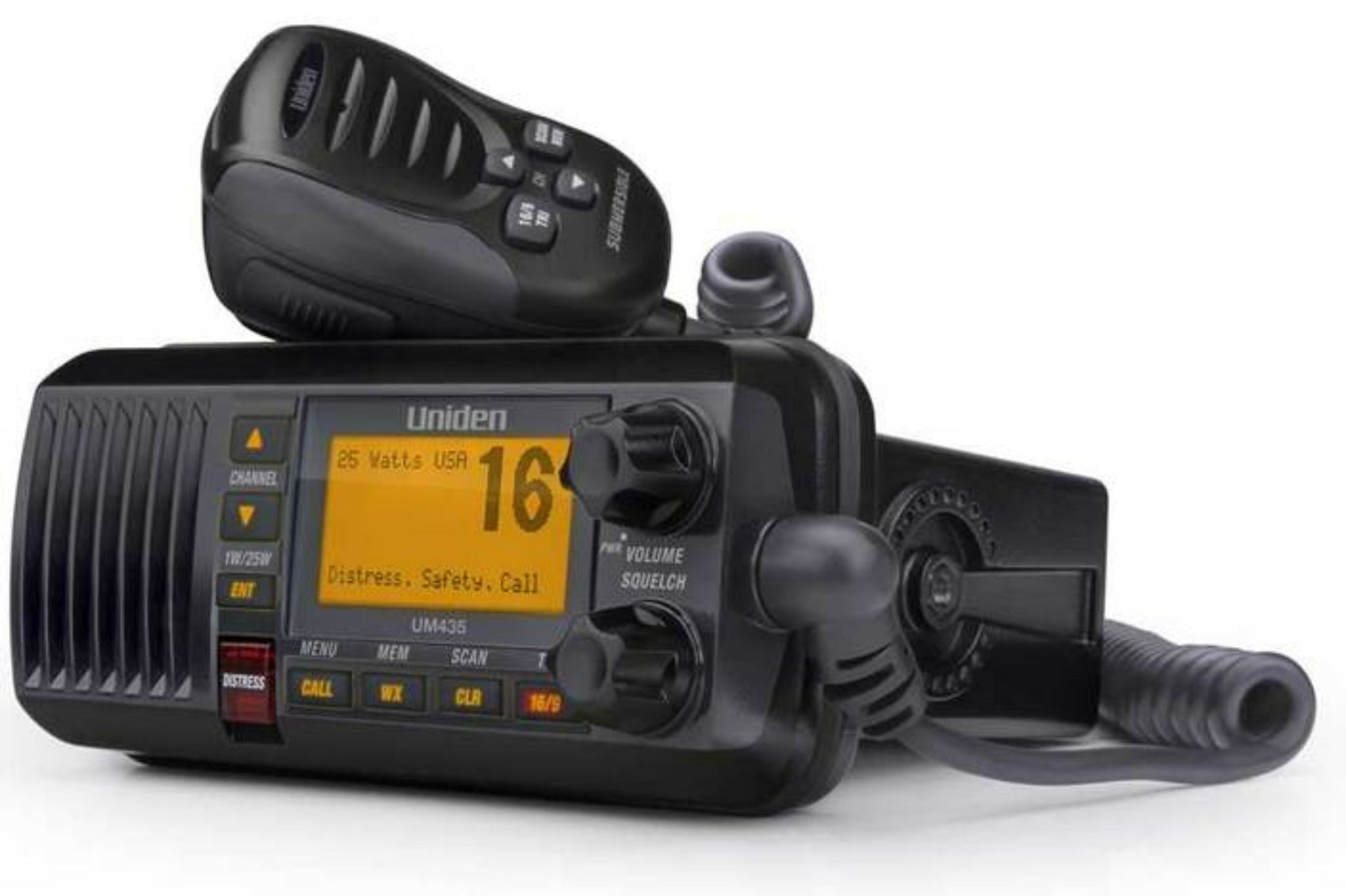 25watt full featured fixed mount VHF black marine radio UM435BK marine radios uniden